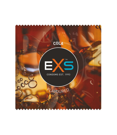 Préservatifs x2 lubrifiés en latex goût cola 54mm - EXS400COLA